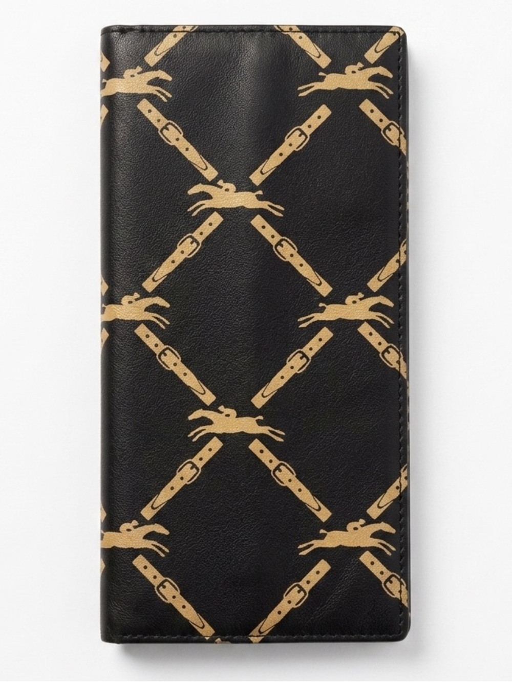 Vintage Longchamp Equestrian Monogram Long Bifold Wallet